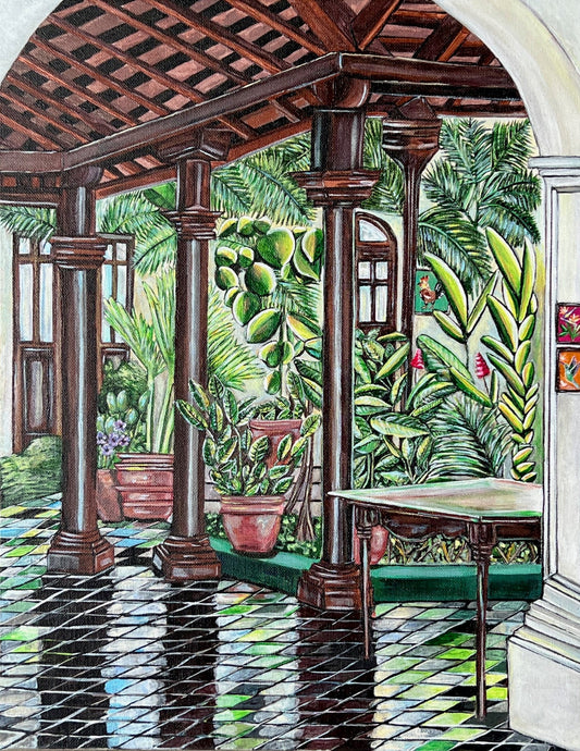 "Courtyard Reflections" Acrylic 18 x 14