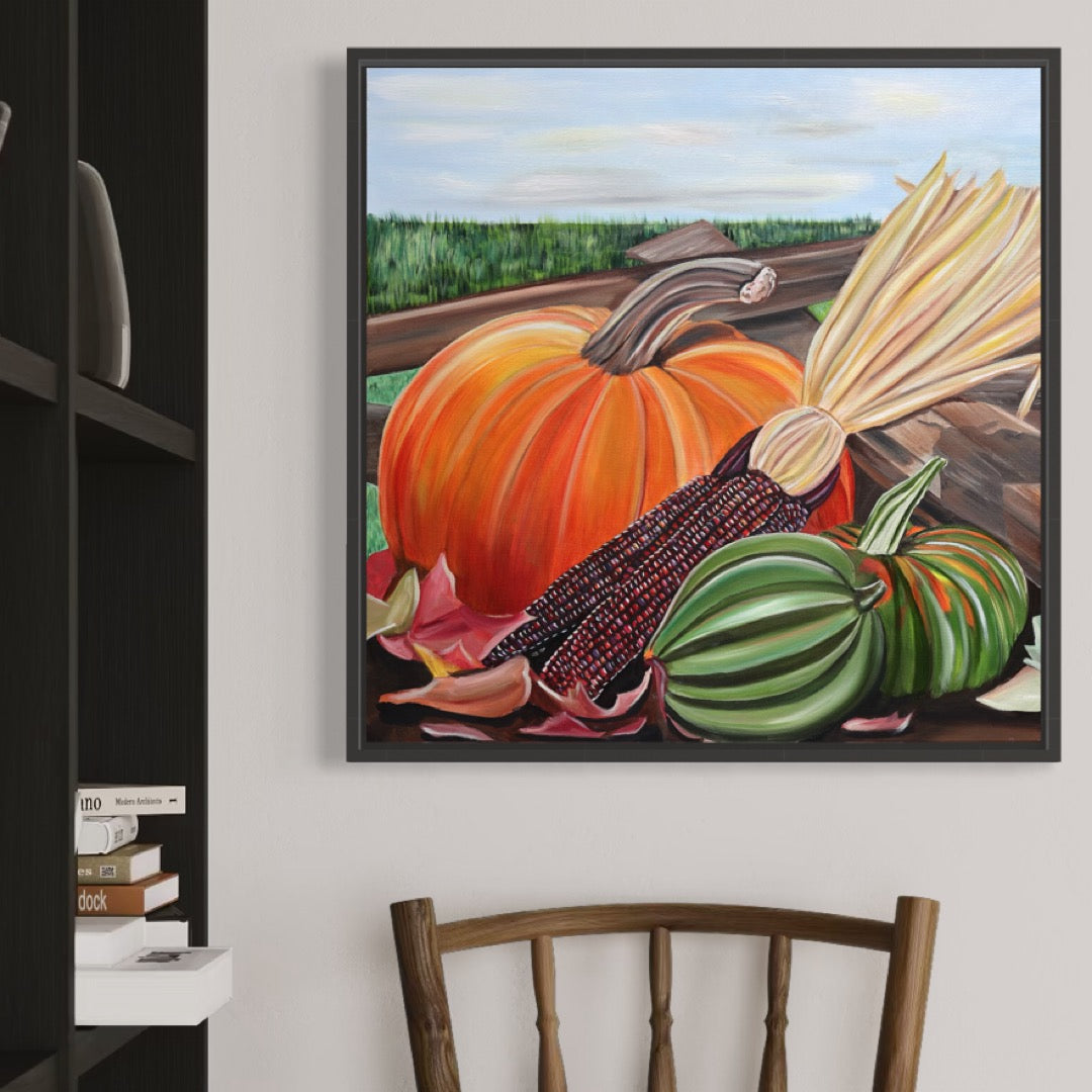 "Harvest Gathering", Oil on Canvas, 20 x 20