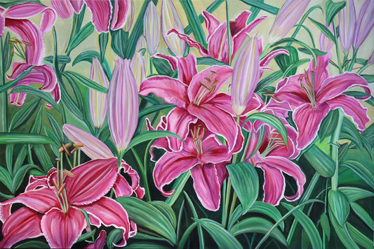 "Lily Garden" Oil on Canvas, 24 x 36