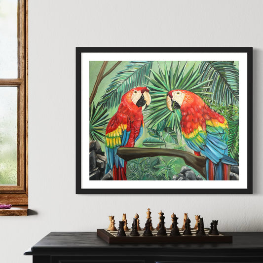Macaw Mischief, Giclee Print 11 x 14- Unframed