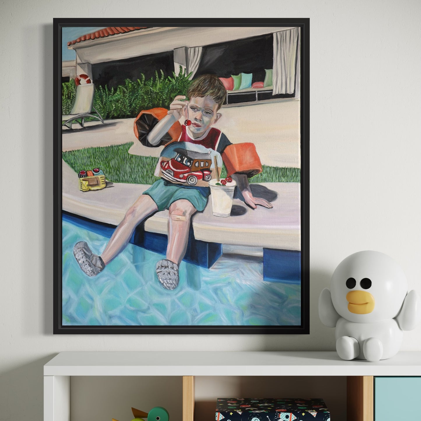 "Floatie Days and Band-Aids" Oil on Canvas, 16 x 20
