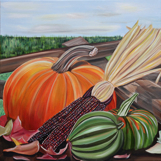 "Harvest Gathering", Oil on Canvas, 20 x 20