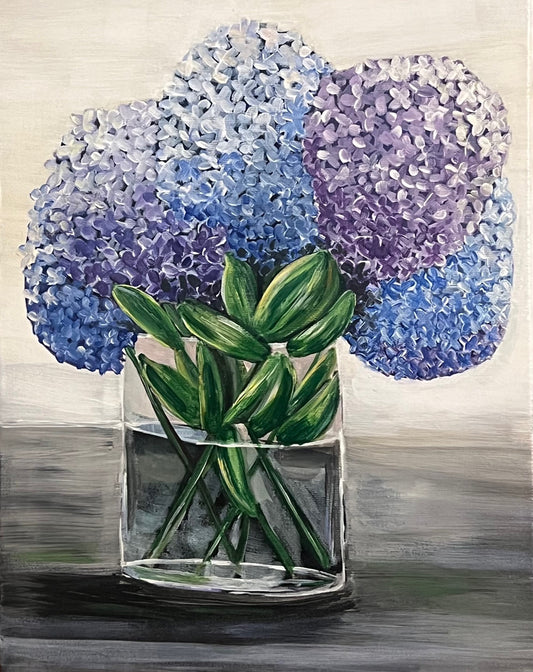 "Hyannis Hydrangea" Acrylic 14 x 11
