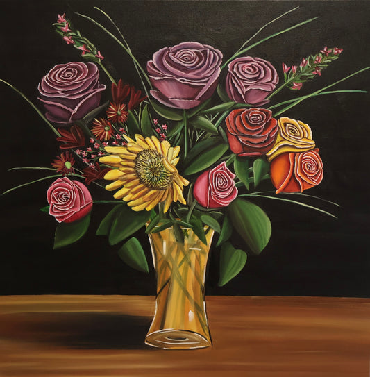 "Lovely Bouquet", Oil on Canvas, 20 x 20