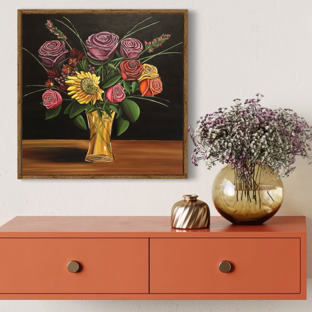 "Lovely Bouquet", Oil on Canvas, 20 x 20