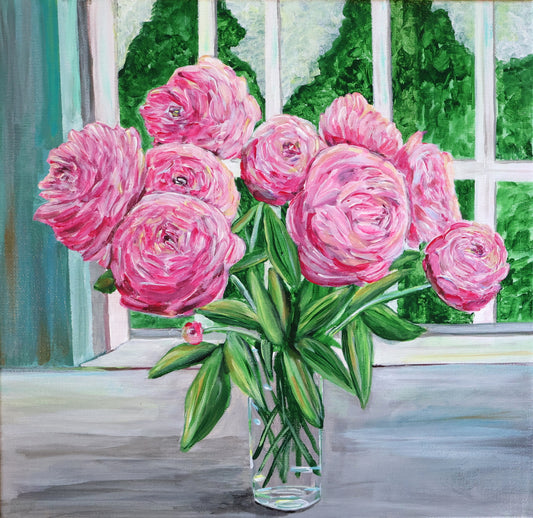 Peony Perfection, Giclee Print 12 x 12, Unframed