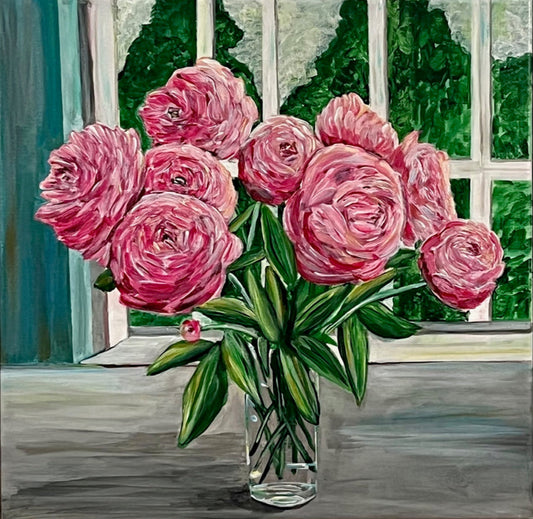"Peony Perfection" Acrylic 12 x 12